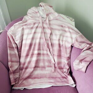 Oversized t-shirt hoodie with side slits at hem.  Size medium and brand unknown.